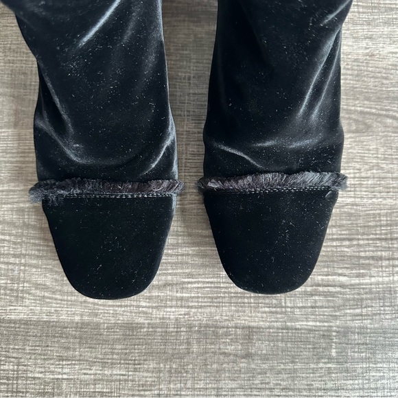 Stuart Weitzman On The Fringe Black Ankle Boots Block Heel Booties Womens Size 9 - Picture 9 of 15